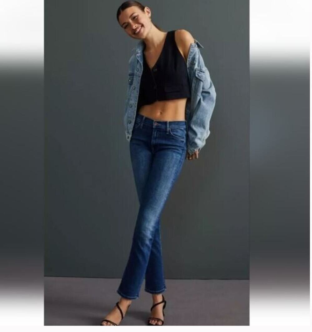 Mother The Mid Rise Dazzler Jeans in Satisfaction Guaranteed Blue Sz 24